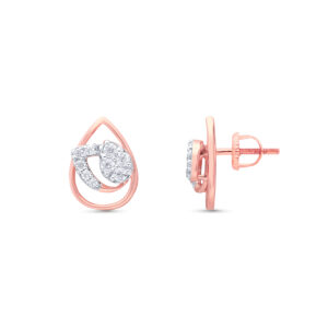 Teardrop Leaflet Diamond Studs - 18K Jewellery