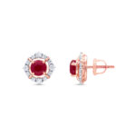CRIMSON ROUND DIAMOND STUDS - 18K JEWELLERY