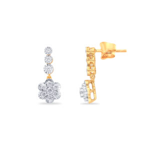 Petal Cascade Diamond Drop Earrings - 18K Jewellery