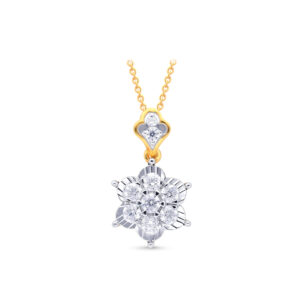 Sparkling Floral Diamond Pendant - 18K Jewellery
