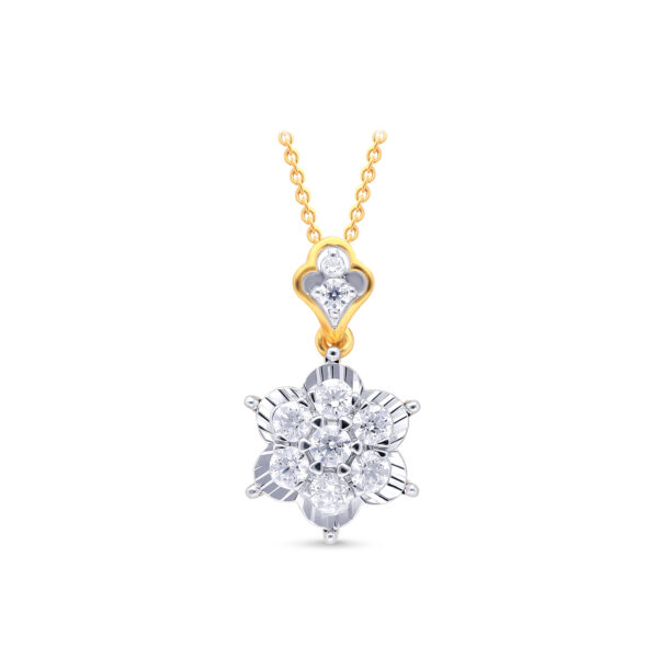 Sparkling Floral Diamond Pendant - 18K Jewellery
