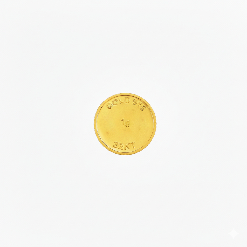 22K (9I6) SIMHA 1gm Gold Coin 22K (9I6) SIMHA 1gm Gold Coin