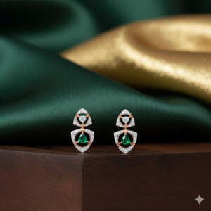 Verdant Flame Diamond Earrings - 18K Jewellery