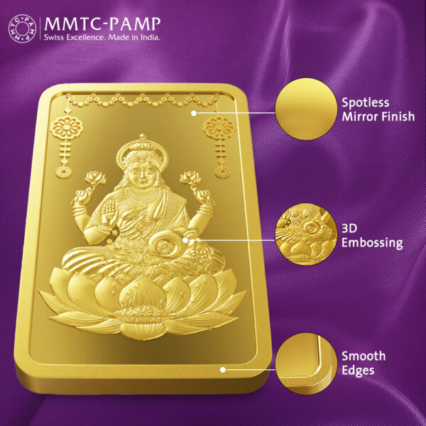 MMTC PAMP 24K (999.9) Lakshmi 10gm Gold Bar