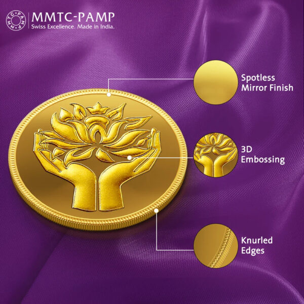 MMTC PAMP 24k (999.9) Lotus 4 gm Gold Coin