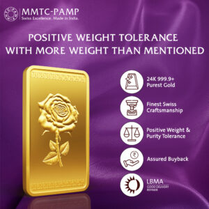 MMTC PAMP 24K (999.9) Rose 10gm Gold Bar