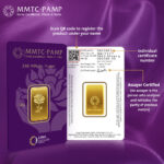 MMTC PAMP 24K (999.9) Rose 10gm Gold Bar