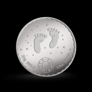 Simha's MMTC NEWBORN BABY (999.9) 20gm Silver Coin Simha's MMTC NEWBORN BABY (999.9) 20gm Silver Coin