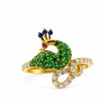 Peacock Whisper Gold Ring - 22K Jewellery