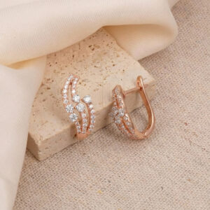 TWIN CURVE DIAMOND STUDS - 18K JEWELLERY