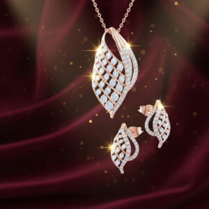 Whispering Wings Diamond Pendant Set - 18K Jewellery