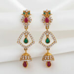 Navrang Jhumki Drop Gold Earrings - 22K Jewellery