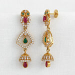 Navrang Jhumki Drop Gold Earrings - 22K Jewellery