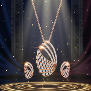 Oceanic Radiance Diamond Pendant Set - 18K Jewellery