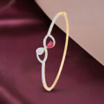 Ruby Swirl Elegance Diamond Bracelet - 18K Jewellery