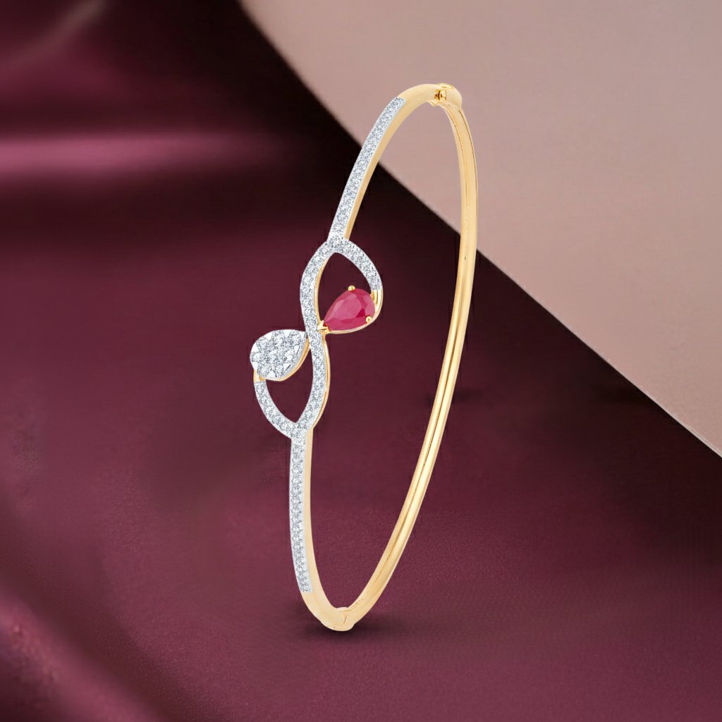 Ruby Swirl Elegance Diamond Bracelet - 18K Jewellery Ruby Swirl Elegance Diamond Bracelet - 18K Jewellery