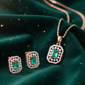 Imperial Shine Diamond Pendant Set - 18K Jewellery