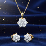 Floral Frost Sparkle Diamond Pendant Set - 18K Jewellery