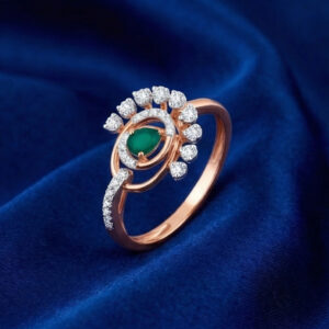 Emarald Halo Diamond Ring - 18K Jewellery