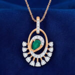 Emerald Halo Diamond Pendant - 18K Jewellery