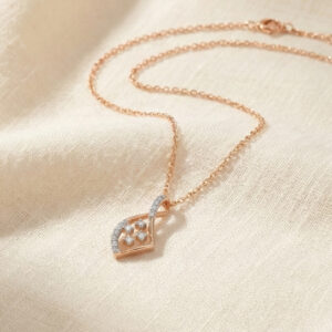 Diamond Petal Drop Pendant - 18K Jewellery