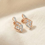 Diamond Petal Drops Studs - 18K Jewellery