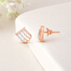 DIAMOND WAVE FAN STUDS - 18K JEWELLERY