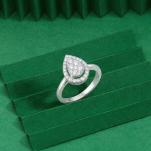 Elegant Pear Diamond Ring - 18K Jewellery