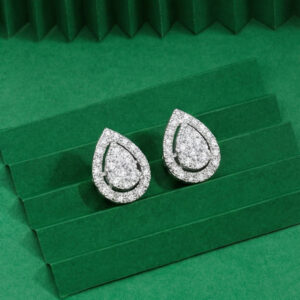 Elegant Pear Diamond Earwear - 18K Jewellery
