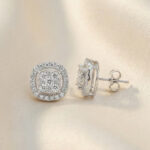 Shimmering Frame Diamond Studs - 18K Jewellery