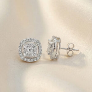 Shimmering Frame Diamond Studs - 18K Jewellery