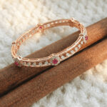 Regal Bloom Ruby Diamond Bangle - 18K Jewellery