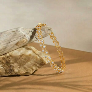 Petal Bloom Diamond Bangle - 18K Jewellery