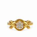 Golden Scroll Bloom Ring - 22K Jewellery