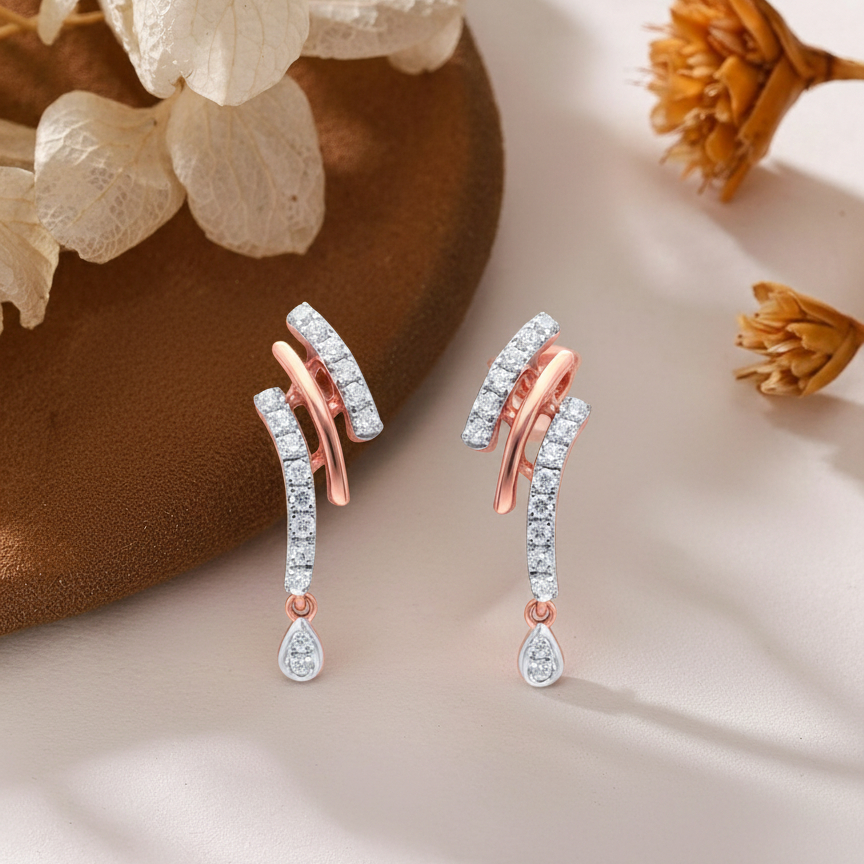 MODERN ARC DIAMOND DROPS - 18K JEWELLERY MODERN ARC DIAMOND DROPS - 18K JEWELLERY