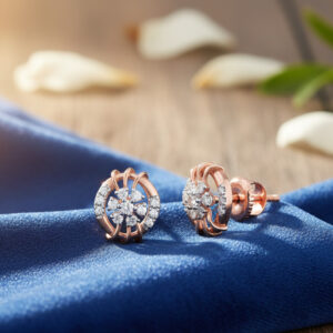 BLOOM CIRCLE DIAMOND STUDS - 18K JEWELLERY