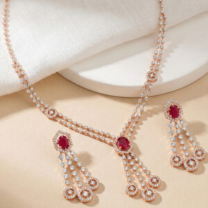 Crimson Delight Diamond Set  - 18K Jewellery