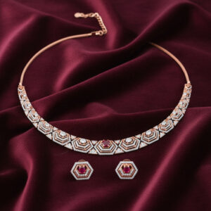 Crimson Radiance Diamond Choker - 18K Jewellery