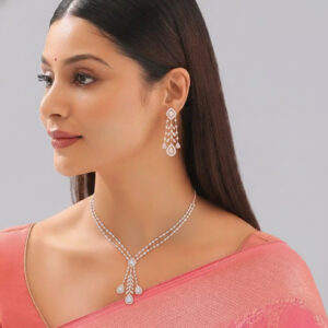 Rose Drape Elegance Diamond Set - 18K Jewellery
