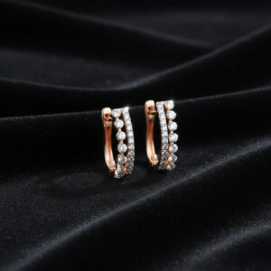 SPARKLING HOOP ELEGANCE DIAMOND EARRINGS- 18K JEWELLERY