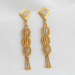 Suvarna Flow Gold Earrings - 22K Jewellery
