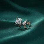 FLORAL BLOOM DIAMOND HOOP EARRINGS- 18K JEWELLERY