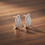 LEAFLET DIAMOND STUDS - 18K JEWELLERY