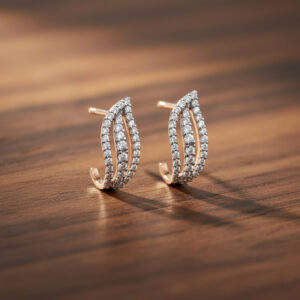LEAFLET DIAMOND STUDS - 18K JEWELLERY