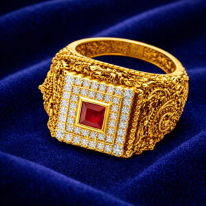 Heritage Crimson Gold Ring - 22K Jewellery