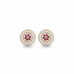 Pink Majesty Gold Studs- 22K Jewellery