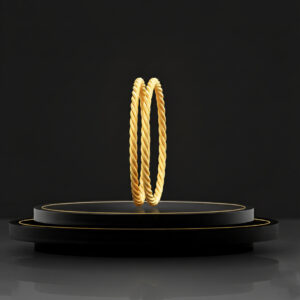 Golden Twist Bangles - 22K Jewellery