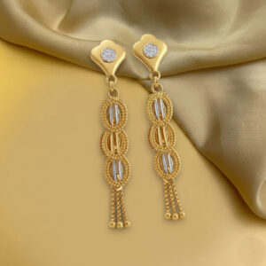 Suvarna Flow Gold Earrings - 22K Jewellery