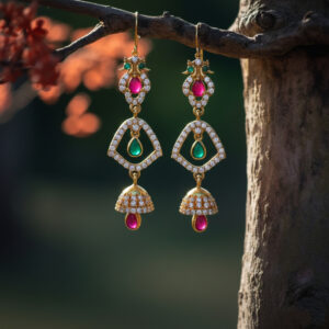 Navrang Jhumki Drop Gold Earrings - 22K Jewellery