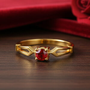 Crimson Crest Gold Ring - 22K Jewellery